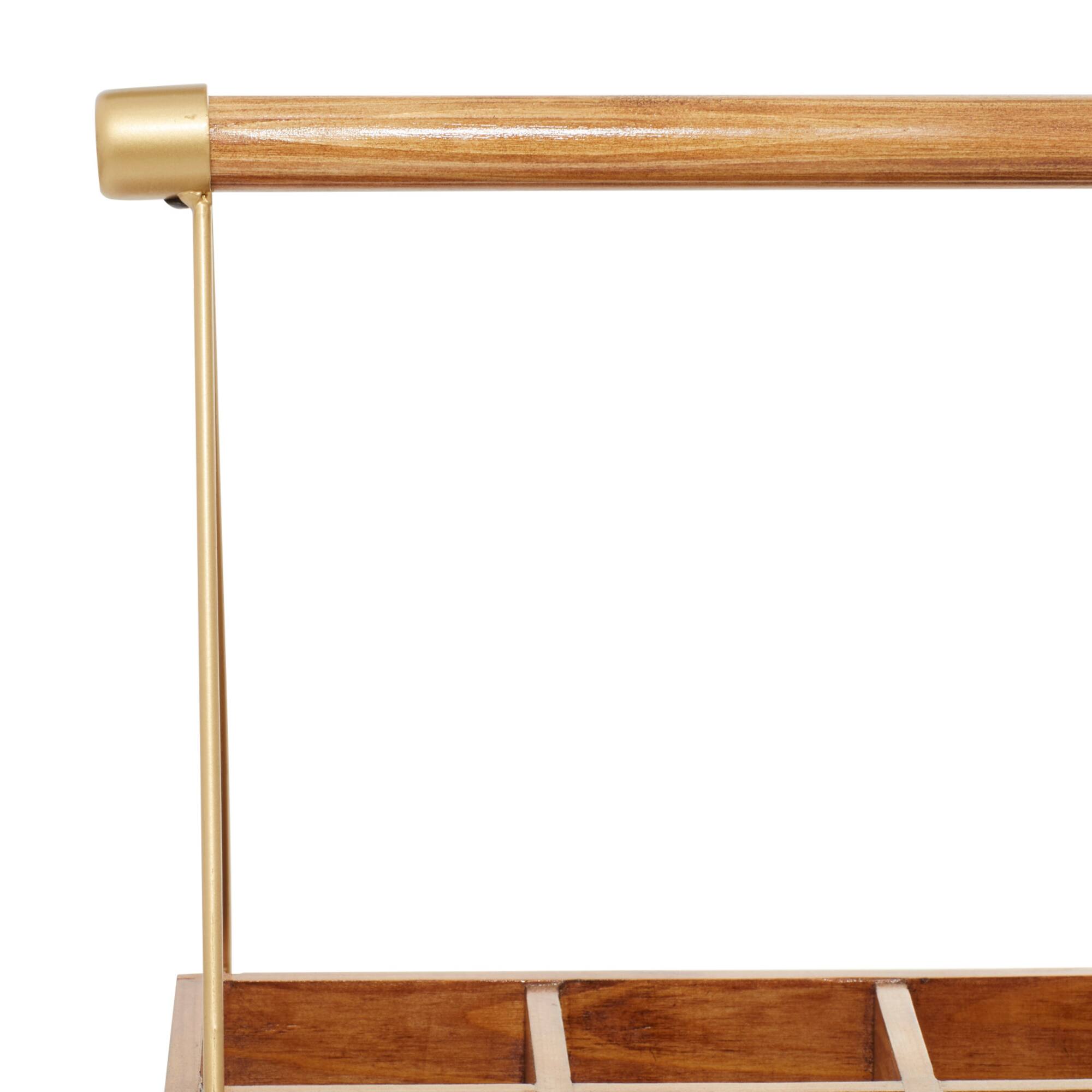 16" Brown Wood Modern Farmhouse Style Wine Rack
